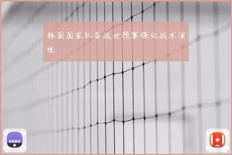 韩国国家队备战世预赛强化战术演练